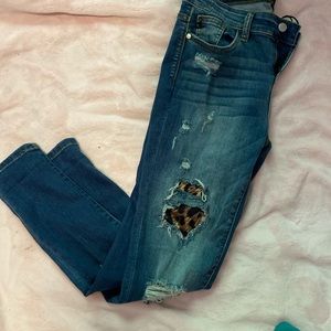 Judy blue jeans patch leopard print